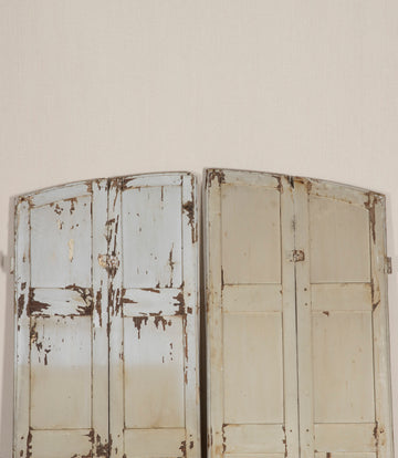 Two Pairs of 19th Century French Painted Panelled Folding Shutters