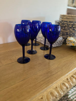 Blue Wine Glasses (set of 6)